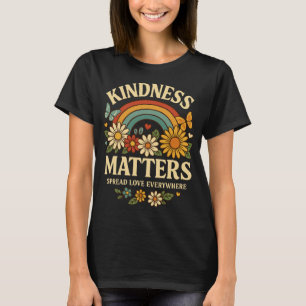 Kindness Matters Retro Rainbow Art T-Shirt