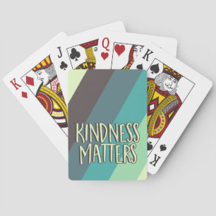 Kindness Matters, Simple Modern Stripes Green Blue Playing Cards