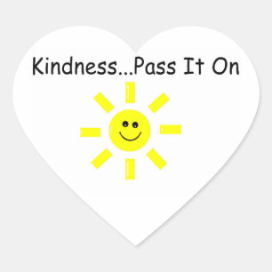 Kindness...Pass It On Heart Sticker