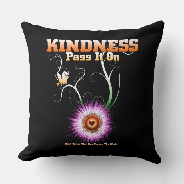 KINDNESS - Pass It On Throw Blanket Pillow (Front)