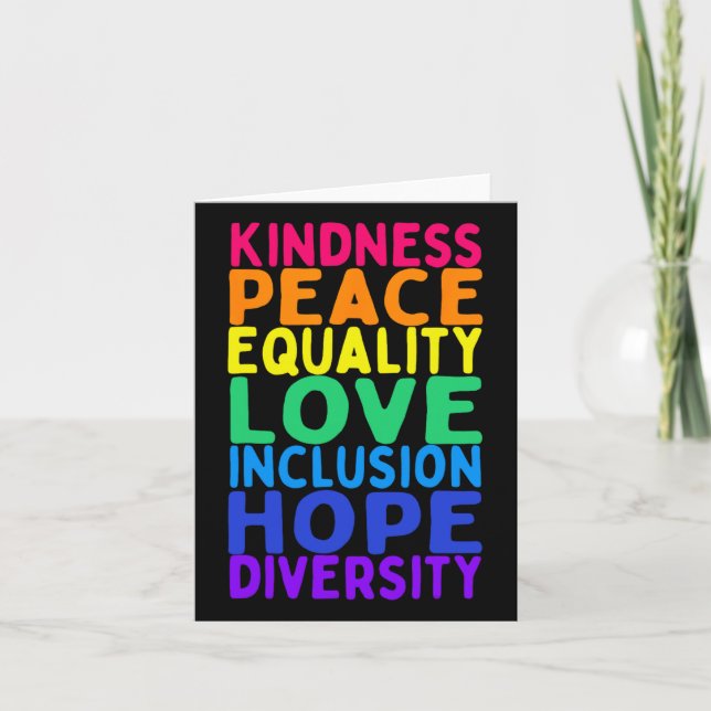 Kindness Peace Equality Inclusion Diversity Human  Card (Front)