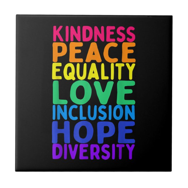 Kindness Peace Equality Inclusion Diversity Human  Tile (Front)