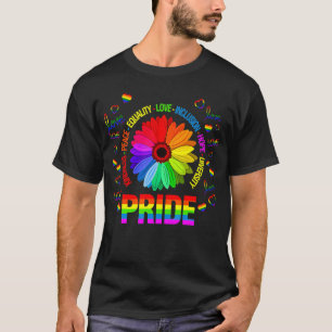 Kindness Peace Equality Love Daisy Rainbow Love Lg T-Shirt