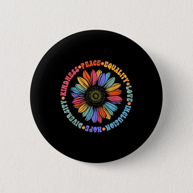 Kindness Peace Equality Love Hope Diversity Human  2 Inch Round Button (Front)