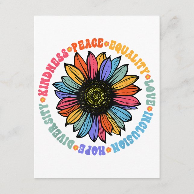 Kindness Peace Equality Love Hope Diversity Human  Enclosure Card (Front)