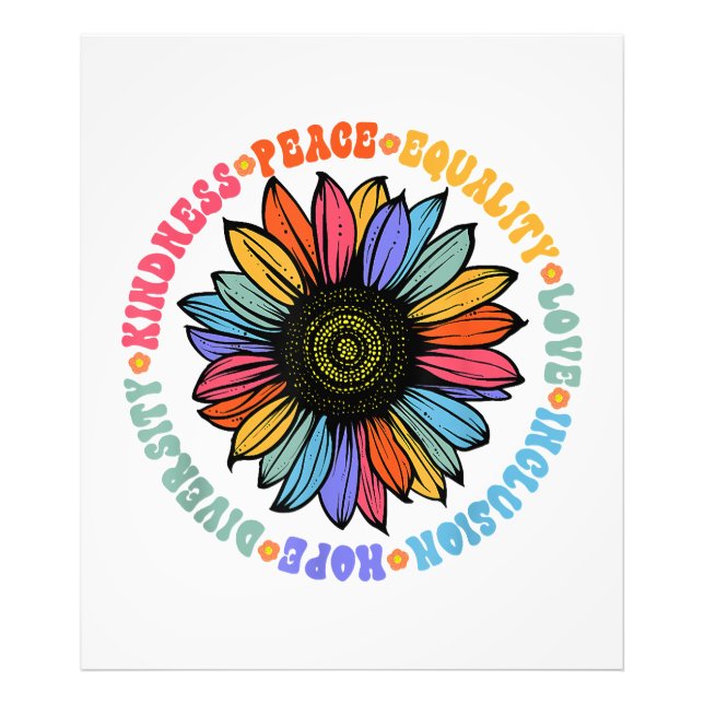 Kindness Peace Equality Love Hope Diversity Human  Photo Print (Front)