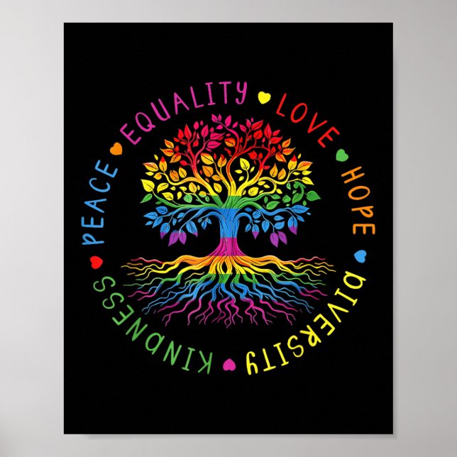 Kindness Peace Equality Love Hope Diversity Human  Poster (Front)