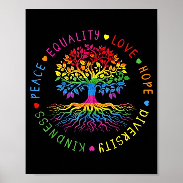 Kindness Peace Equality Love Hope Diversity Human Poster (Front)