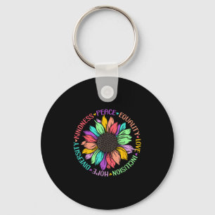 Kindness Peace Equality Love Hope Diversity Positi Keychain