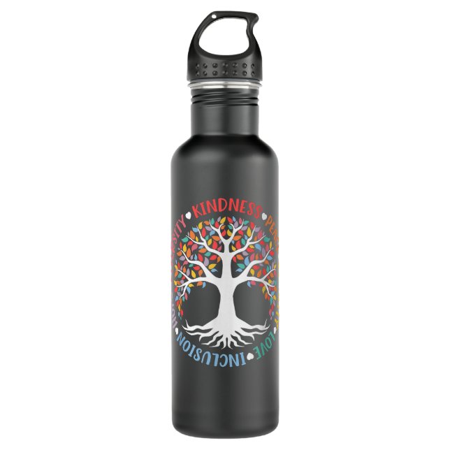 Kindness Peace Equality Love Inclusion Diversity 710 Ml Water Bottle (Front)