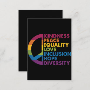 Kindness Peace Equality Love Inclusion Hope Divers Card