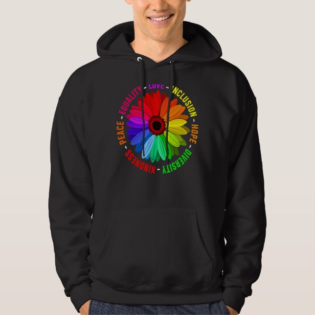 Kindness Peace Equality Love Inclusion Hope Divers Hoodie (Front)