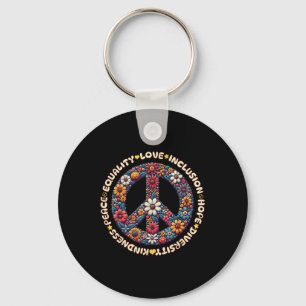 Kindness Peace Equality Love Inclusion Hope Divers Keychain