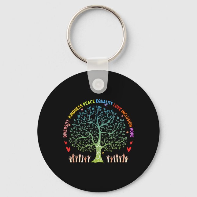 Kindness Peace Equality Love Inclusion Hope Keychain (Front)