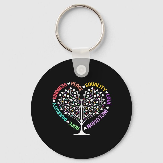 Kindness Peace Equality Love Inclusion Hope Keychain (Front)