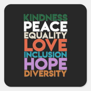 Kindness Peace Support Earth World Peace Day Lover Square Sticker