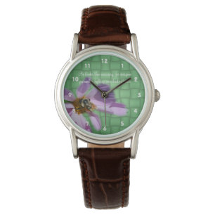 Kindness Quote Bee On Flower Inspirational Watch