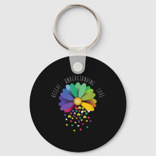 Kindness Ribbon Heart Autism Awareness _4 Keychain