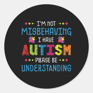 Kindness Ribbon Heart Autism Awareness _6 Classic Round Sticker