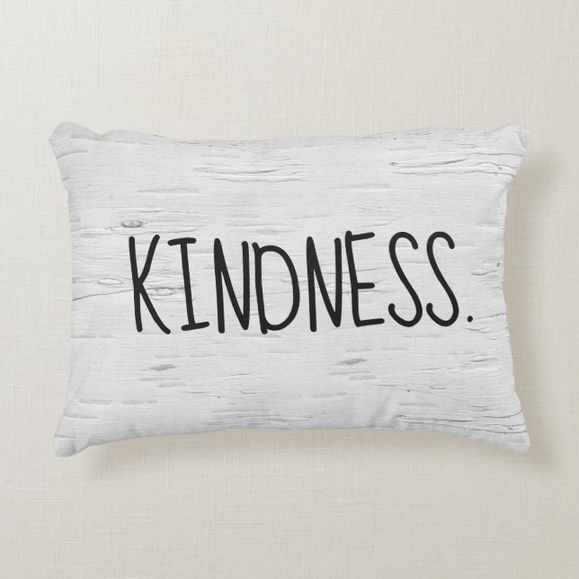 KINDNESS Text On Birch Tree Accent Pillow (Front)