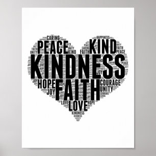 Kindness Wordcloud Be Kind Stop Bullying Orange Un Poster