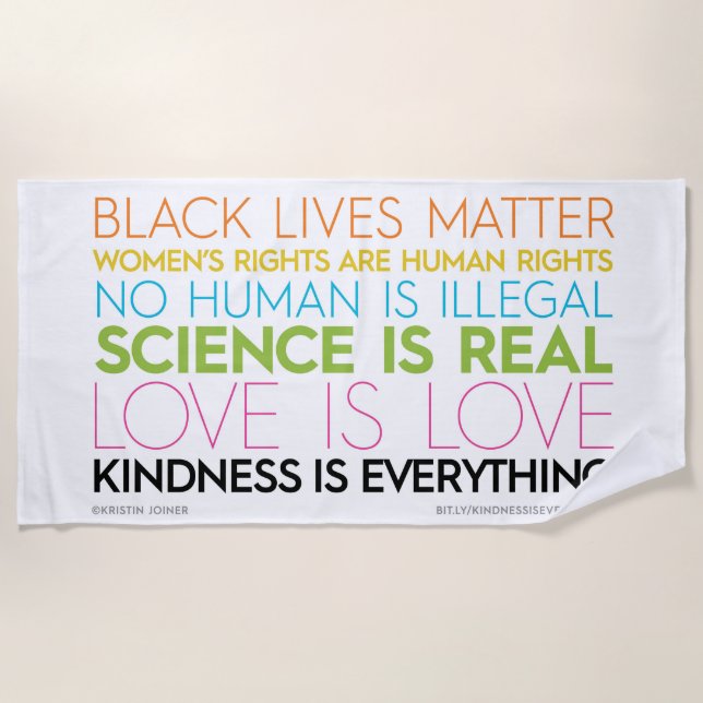 #KindnessIsEverything Beach Towel (Front)
