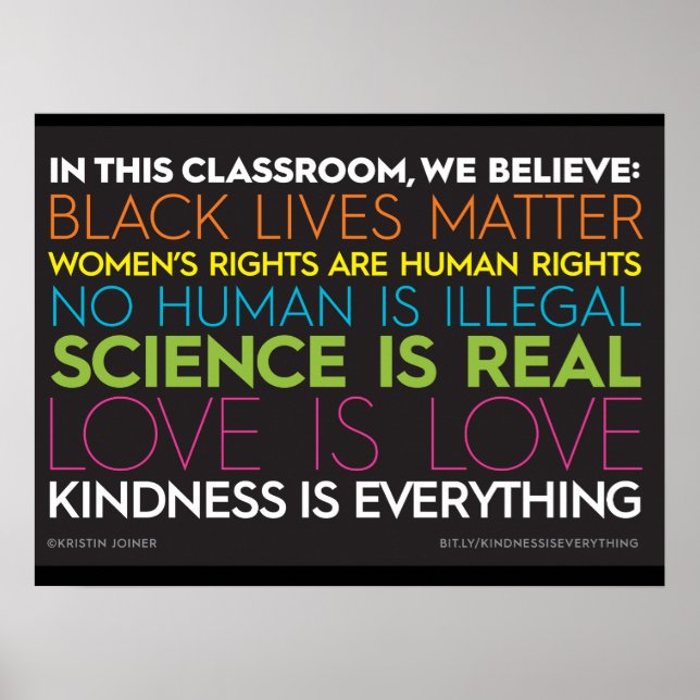 #KindnessIsEverything Dans Cette Affiche De Classe (Devant)