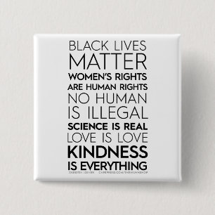#KindnessIsEverything Square Button (black)