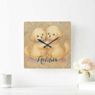 Kindred Paws  Square Wall Clock
