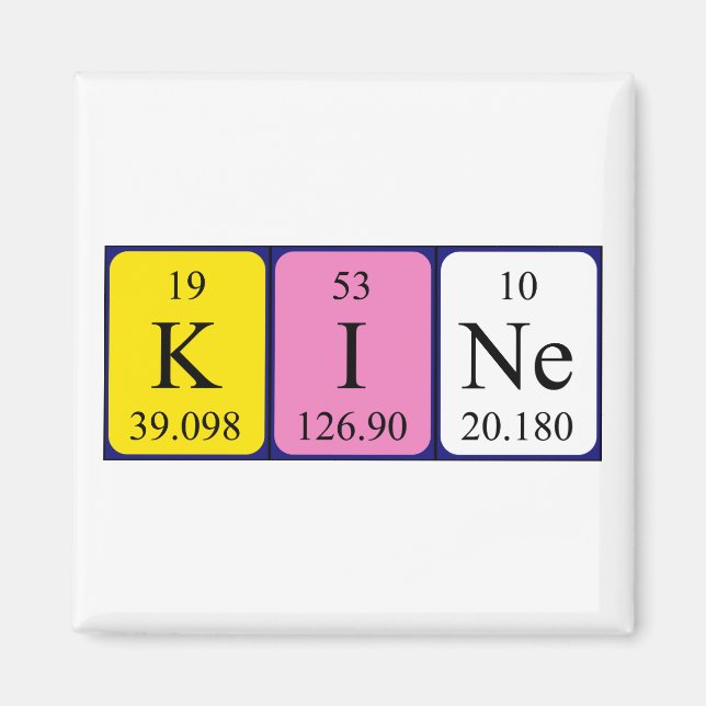 Kine periodic table name magnet (Front)