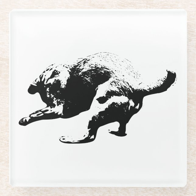 Kinetic Canine Vibe Glass Coaster (Front)