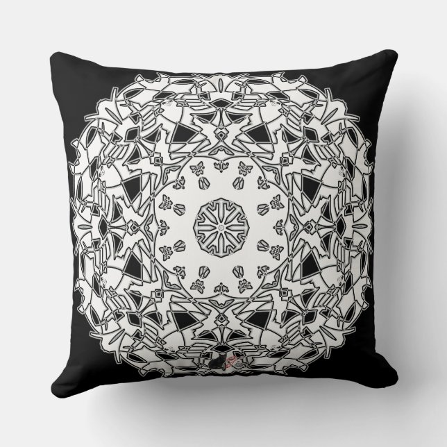 Kinetic Octa Glyph Throw Pillow (Back)