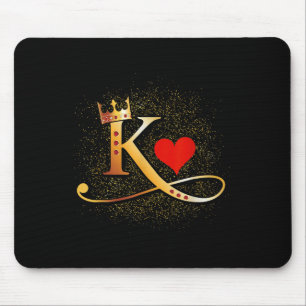 King &amp; Queen Of Hearts Crown Couple Saint Vale Mouse Pad