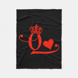 King &amp; Queen Of Hearts Matching Couple Saint V Fleece Blanket