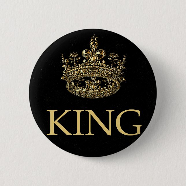 King and Crown Royal Emblem 2 Inch Round Button (Front)
