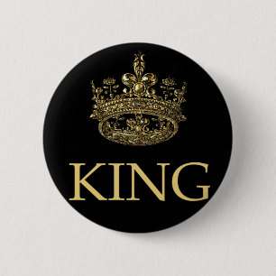 King and Crown Royal Emblem 2 Inch Round Button