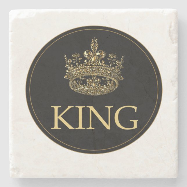 King and Crown Royal Emblem Stone Coaster (Front)