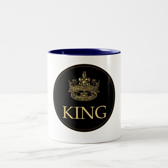 King and Crown Royal Emblem Two-Tone Coffee Mug (Center)