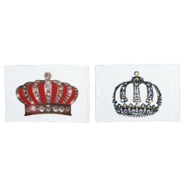"King" and "Queen"" Crowns Pillowcase (Front-Set)