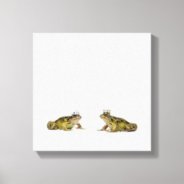 King and Queen frog looking at each other Canvas Print (Front)