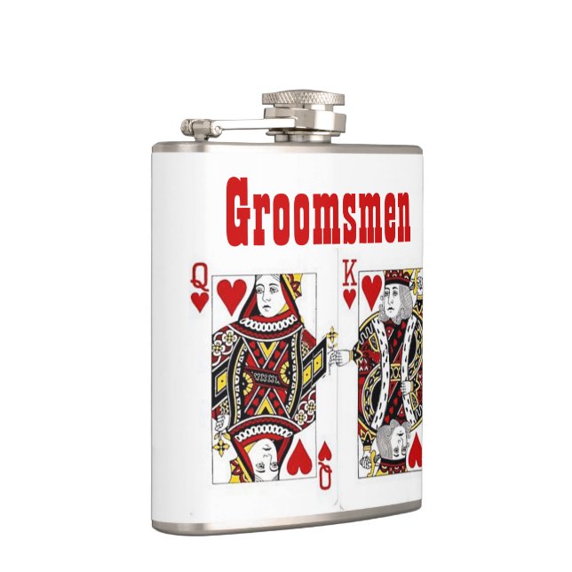 King and Queen of Hearts Flask Groomsmen's Gift (Right)
