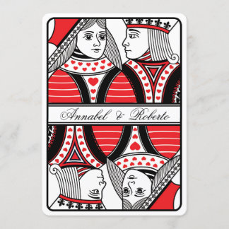 King and Queen of Hearts Playing Card Wedding