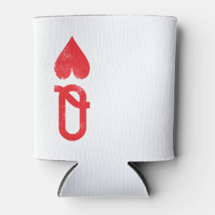 King and Queen of Hearts Playing Cards Couples Can Cooler