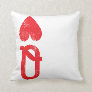 King and Queen of Hearts Playing Cards Couples Throw Pillow