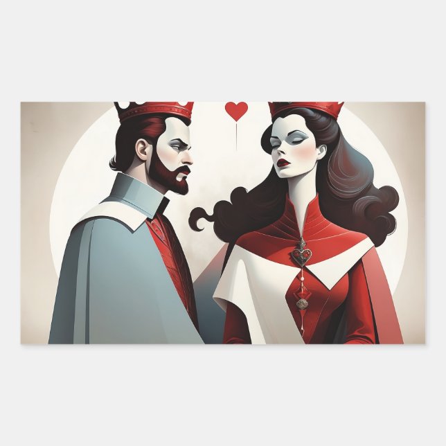 King and Queen of Hearts Sticker (Front)