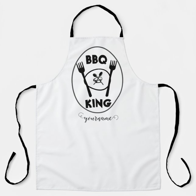  King And Queen of the BBQ Name Baking Apron (Front)
