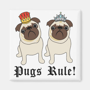 King and Queen Pug Magnets