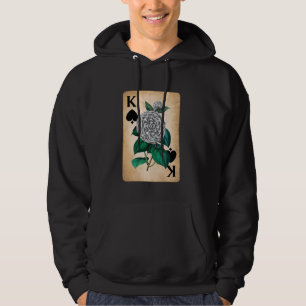 King And Queen Skull - 12 Card Hearts Flush Couple Hoodie