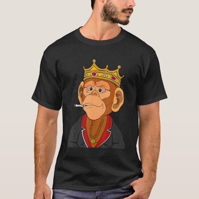 King Ape NFT Themed Gangsta Monkey T-Shirt (Front)