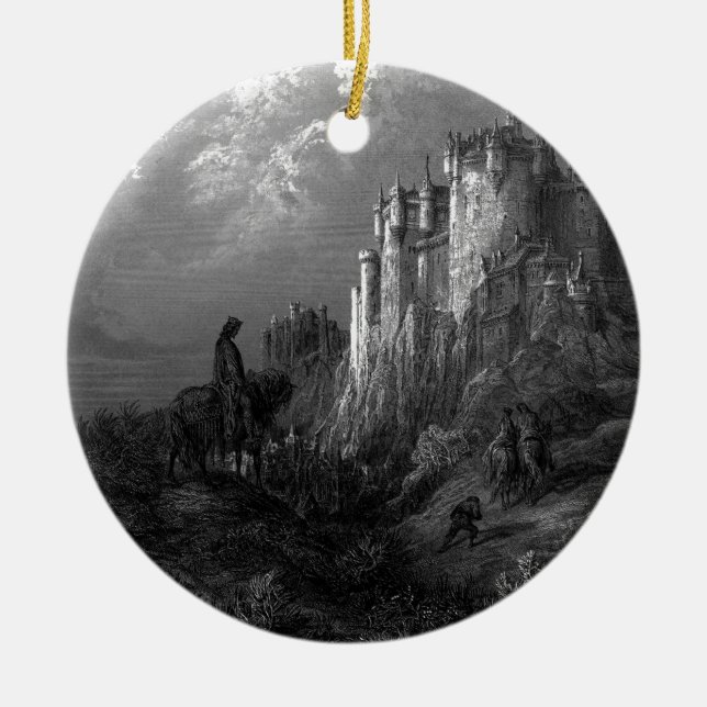 King Arthur and Camelot by Gustave Doré’ 1868 Ceramic Ornament (Front)